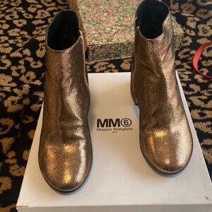 Mm6 copper glitter boots